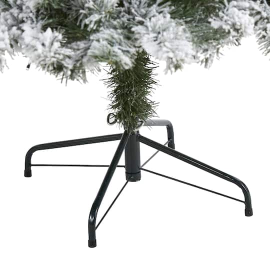 6ft. Pre-Lit Flocked West Virginia Fir Artificial Christmas Tree, Clear LED Lights